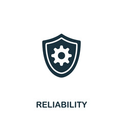 Reliability icon. Monochrome simple Customer Relationship icon for templates, web design and infographics