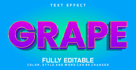 Fototapeta na wymiar Editable Grape text style effect