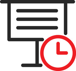 Presentation time Vector Icon which is suitable for commercial work and easily modify or edit it
