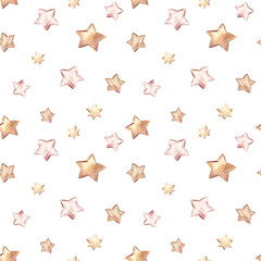 Watercolor stars. Print for baby shower. Cute background