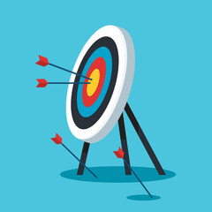 Archery target. Goal achieve concept vector illustration