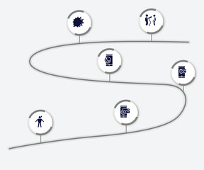 infographic element with communication filled icons. included interviewer, shout, half moon, mms, shy, gif vector.