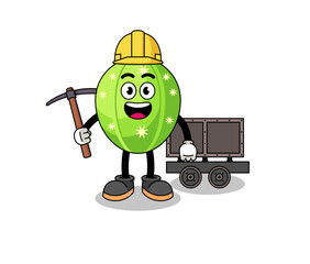 Mascot Illustration of cactus miner