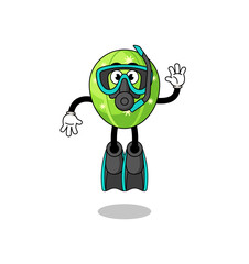 Character cartoon of cactus as a diver