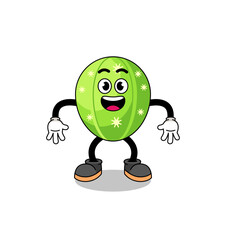 cactus cartoon with surprised gesture