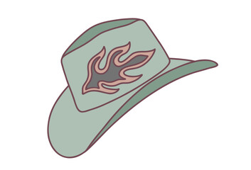 Retro Cowgirl hat. Vector illustration