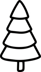 hand draw flat christmas tree