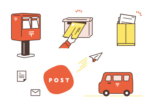郵便に関するイラスト素材セット