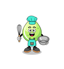 Illustration of melon juice as a bakery chef