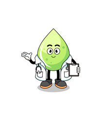 Cartoon mascot of melon juice doctor