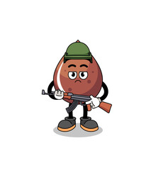 Cartoon of chocolate drop soldier