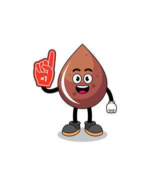 recommend clip art: Cartoon mascot of chocolate drop number 1 fans