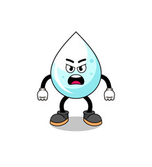 milk drop cartoon illustration with angry expression