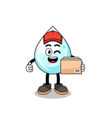 milk drop mascot cartoon as an courier