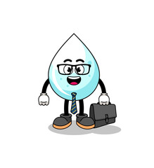 milk drop mascot as a businessman