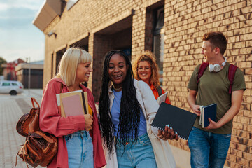 Friendly students at university.