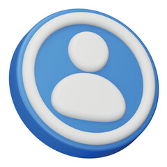 User profile 3d rendering isometric icon.