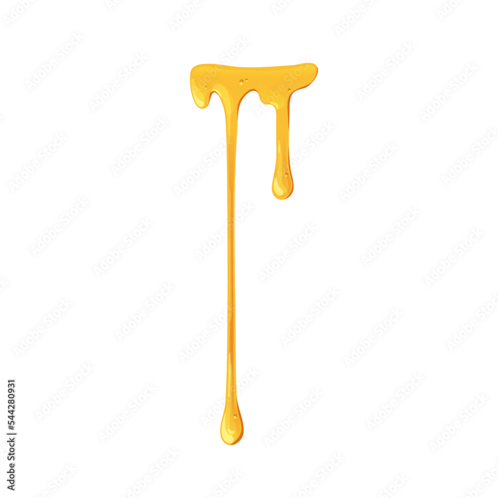 Wall mural caramel melting, dripping down with thin sugar streams. maple liquid syrup leaking. amber gold bee h