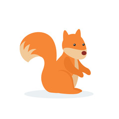 Obraz premium Red squirrel, forest rodent - illustration