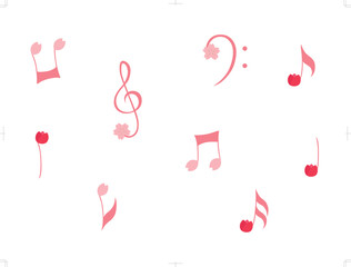 音符のイラストセット（春）