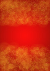 Twinkle Vector Magic Background With Golden Sparkle Circles on Red Gradient. Shiny Sun Texture. Defocused Bokeh Design. Christmass And New Year Frame. Glittery Shimmer Summer Love Page. Valentine Card