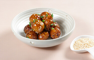 Gamja Jorim is Korean braised potatoes in soy sauce, or potatoes side dish.