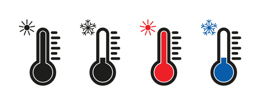 Set of thermometer vector icons. emperature symbol. Vector illustration image. eps10