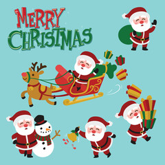Vector illustration of Christmas Santa Claus collection