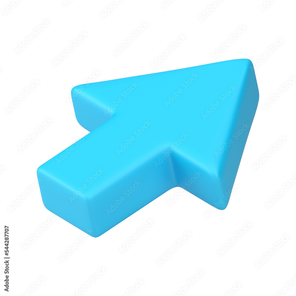 Poster blue cursor arrow pointer isometric realistic 3d icon