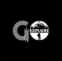 GO Explore The Outdoors Vintage T shirt design typography print ready template vector art. 