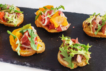 tasty canape on the Christmas table