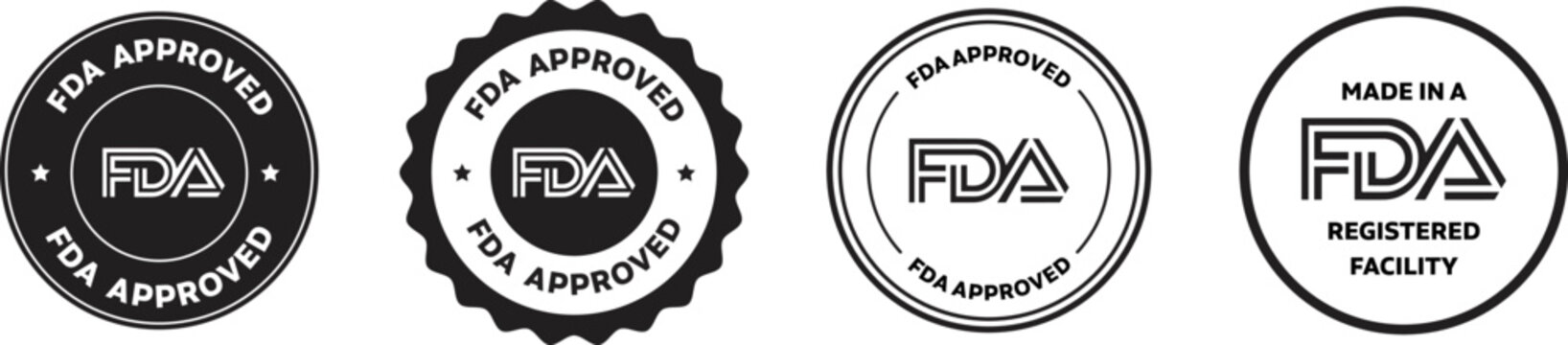 FDA Approved Rounded vector icon illustration