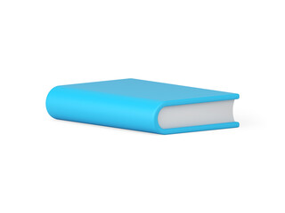 Blue glossy paper textbook cover lying library academic knowledge realistic 3d icon