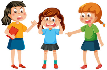 Little girl get bullied by her friends