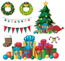 Christmas ornaments isolated set