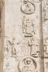 White stone carving St. George cathedral Yuriev-Polsky, Russia