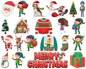 Christmas characters and elements set