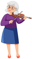 Old woman playing violin vector