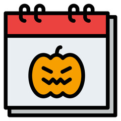 haloween day calendar date time icon