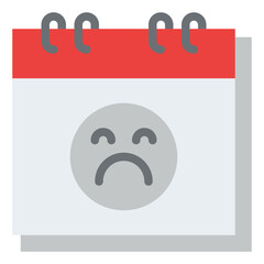 sad day calendar date time icon