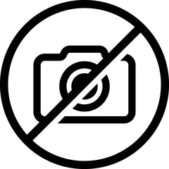 Crossed Camera Symbol. No Photo Sign 