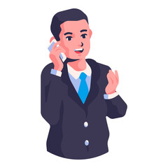 businessman make a phone call illutration