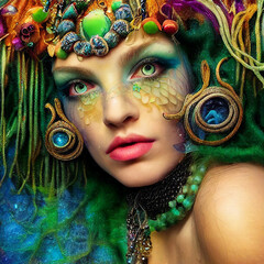 portrait of a mermaid woman