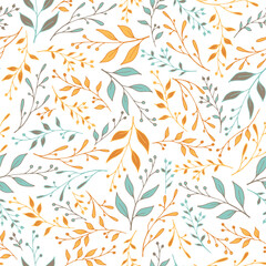 Greenery herbal pattern seamless design. Elegant
