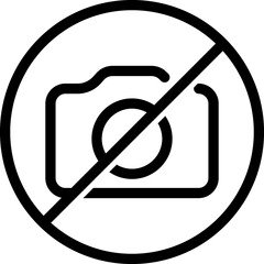 Crossed Camera Symbol. No Photo Sign 