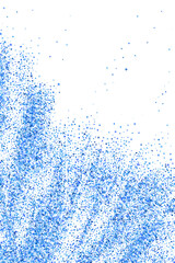 Subtle blue confetti dust scatter pattern. Triangle square circle star elements vector. Party materials. Glittering crumb granules grain confetti. Birthday decoration sequins splash