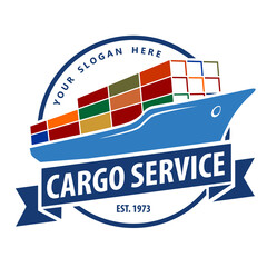 Cargo service company logo design template. Vector illustration