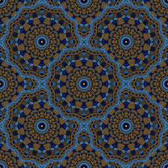 Round medallion vector seamless pattern.