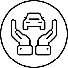 Car insurance icon, car protection