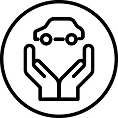 Car insurance icon, car protection
